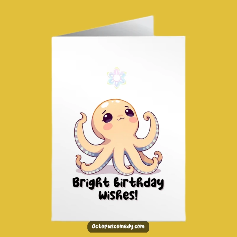 Funny Free Printable Birthday Card: Octopus's Wonder, Magical Downloadable Gift
