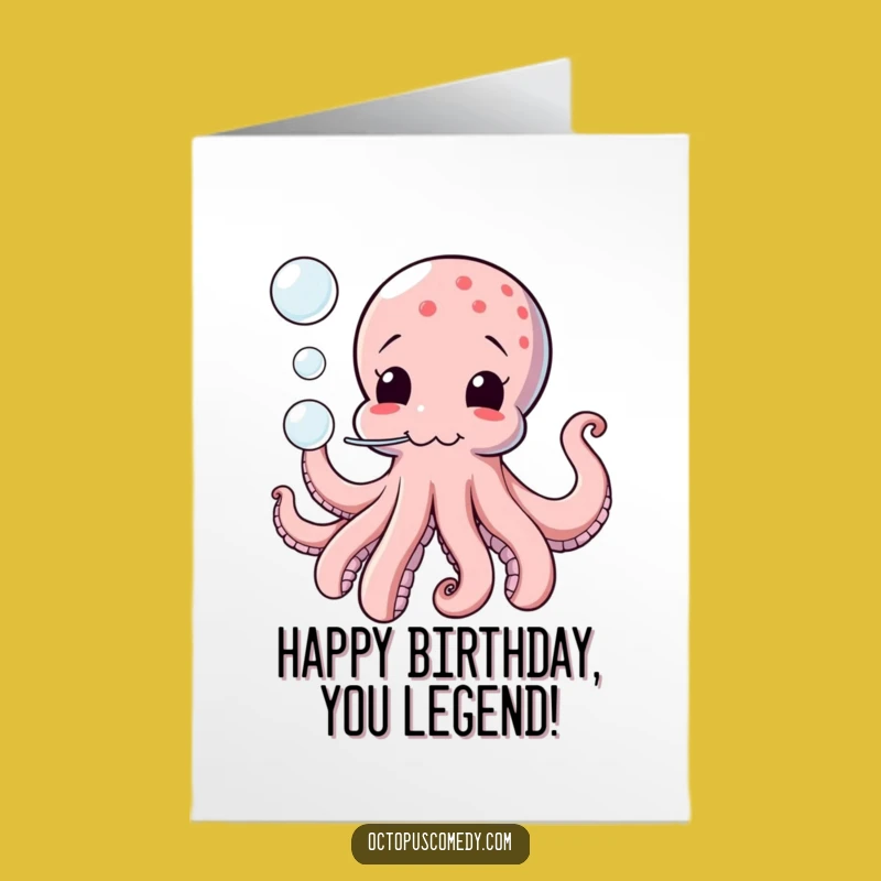 Free Printable Birthday Card: Silly Octopus Funny Downloadable Gift