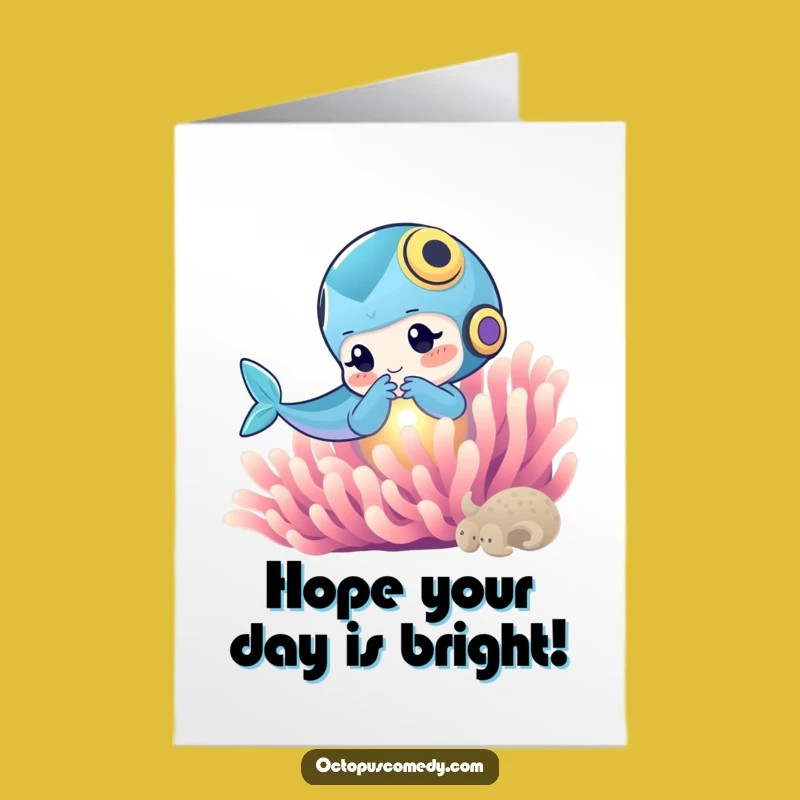 Free Printable Birthday Card: Playful Ocean Dweller's Anemone Nudge - Funny Downloadable Gift