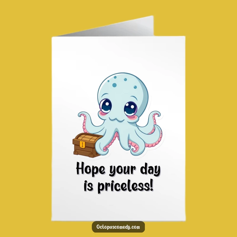 Free Printable Octopus Birthday Card: Treasure Chest Surprise for a Fun Year!