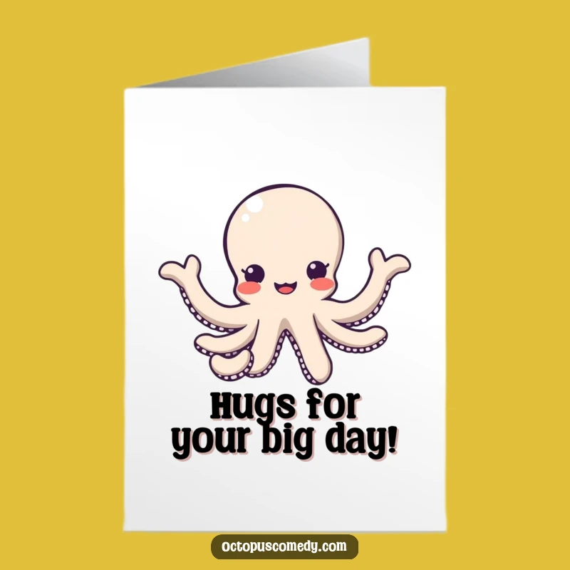 Free Printable Birthday Card: Friendly Kawaii Octopus Hug - Instant Download