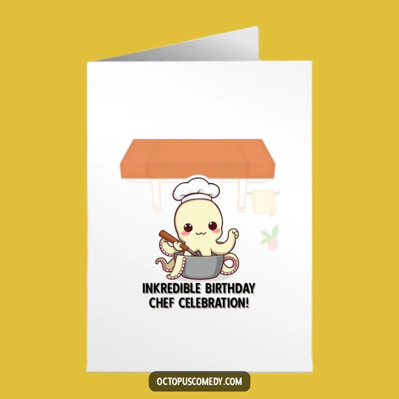 Funny Free Printable Birthday Card: Octopus Chef - Hilarious Downloadable Gift!