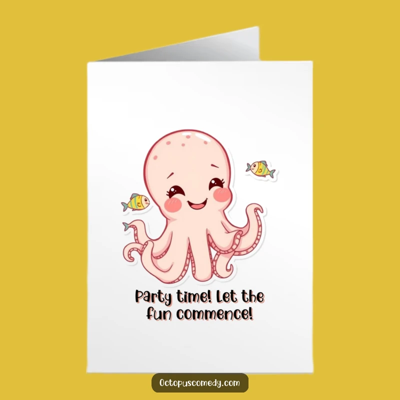 Free Printable Birthday Card: Playful Octopus Birthday Fun - Funny Downloadable Gift