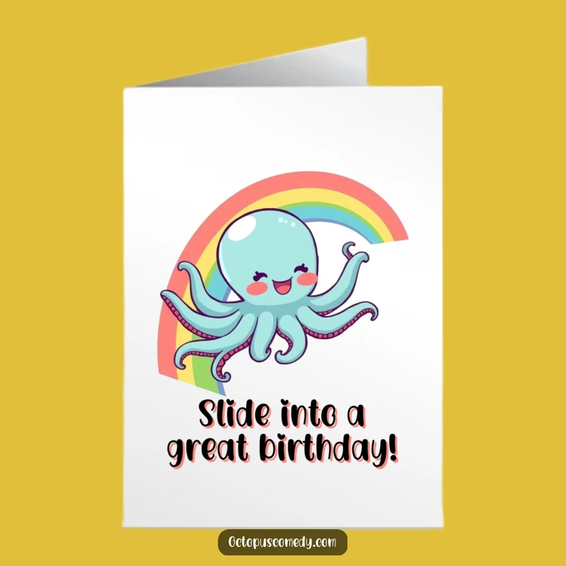 Free Printable Birthday Card: Rainbow Octopus, Joyful Downloadable Gift!
