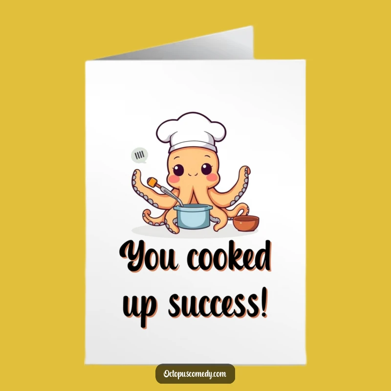 Free Printable Congrats Card: Chef Octopus, Amusing Downloadable Gift