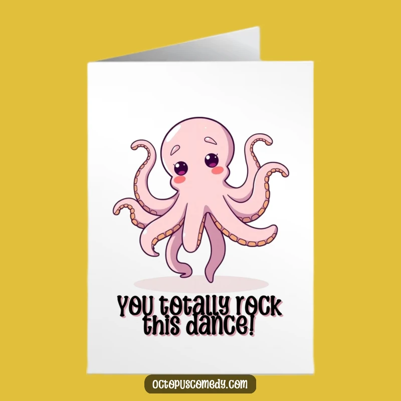 Free Printable Congrats Card: Dancing Octopus - Enthusiastic Downloadable Celebration!