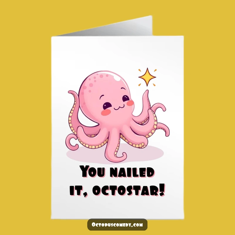 Free Printable Congrats Card: Hilarious Octopus Sparkle Chase - Instant Download!