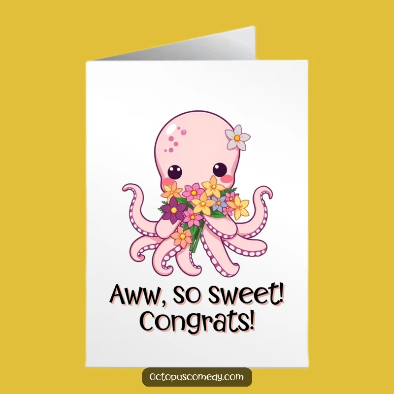 Free Printable Congrats Card: Kawaii Octopus - Adorable Downloadable Celebration!