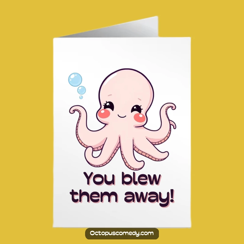 Free Printable Congrats Card: Octopus Bubbles of Success!