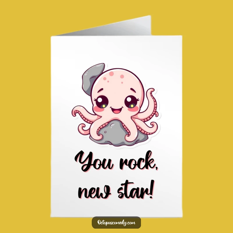 Free Printable Congrats Card: Peeking Octopus Joy, Funny Downloadable Gift