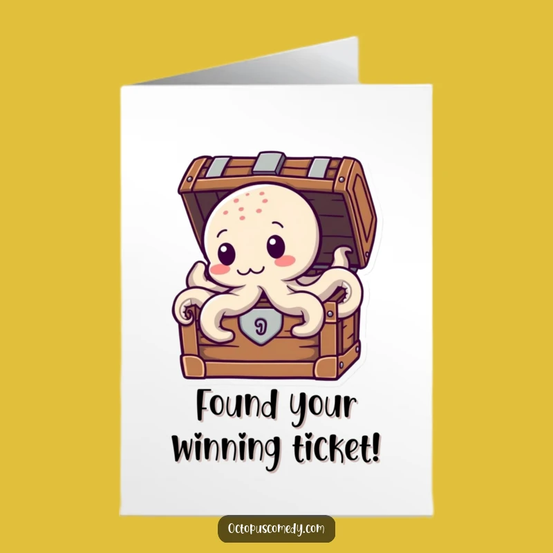 Free Printable Congrats Card: Treasure Octopus - Hidden Gem Downloadable Celebration!