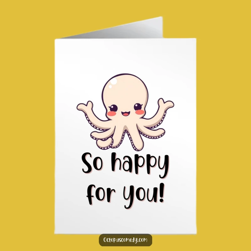 Free Printable Congrats Card: Welcoming Kawaii Octopus - Print at Home