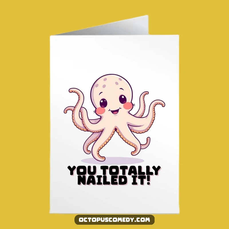 Free Printable Dancing Octopus Congratulations Card: Funny Downloadable Art for Joyful Moments