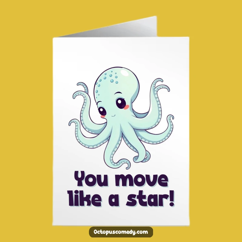 Free Printable Dancing Octopus Congratulations Card: Swirling Success Downloadable Gift