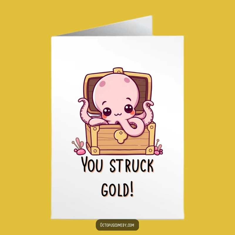 Free Printable Octopus Congratulations Card: Funny Downloadable Art for Grand Discoveries
