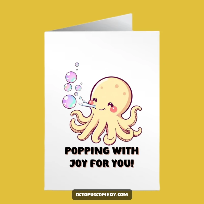 Free Printable Kawaii Octopus Congrats Card: Celebrate Joyful Moments!