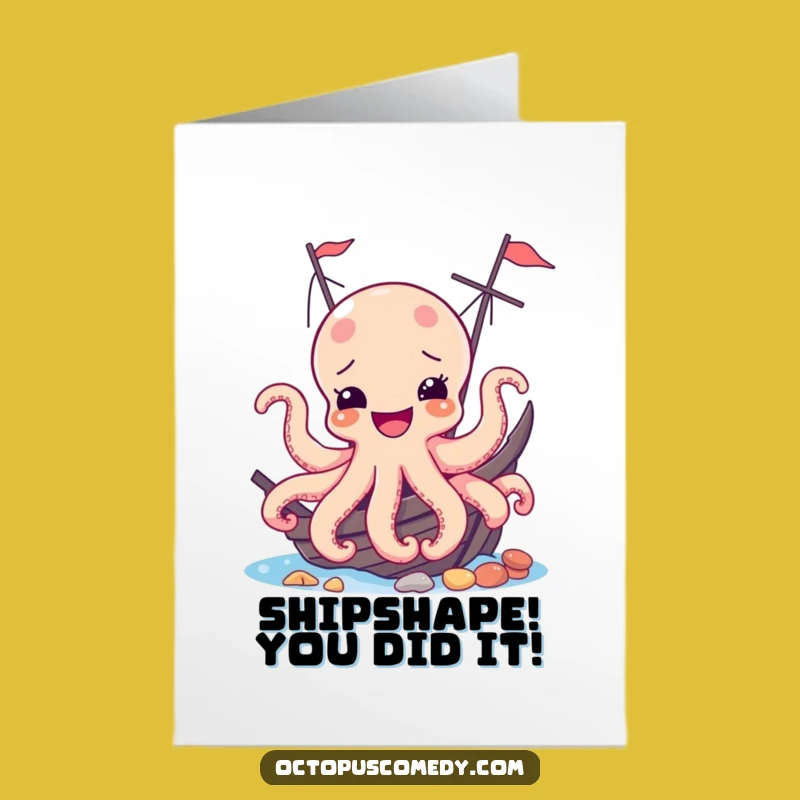 Free Printable Octopus Congrats Card: Shipwreck Surprise for Big News!