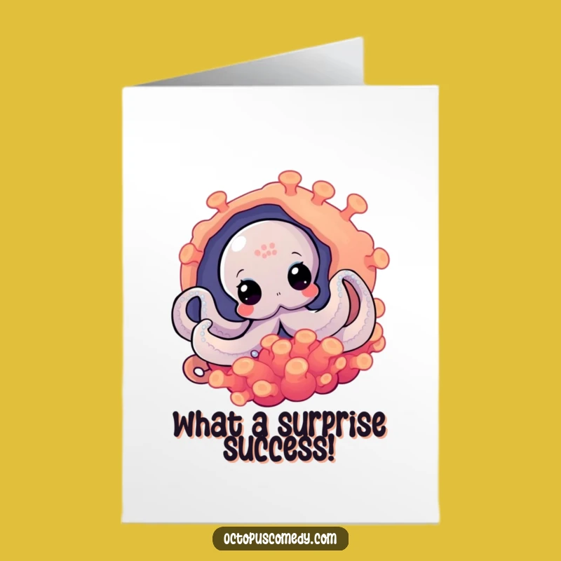 Free Printable Congrats Card: Inquisitive Octopus Peek Downloadable for Joy