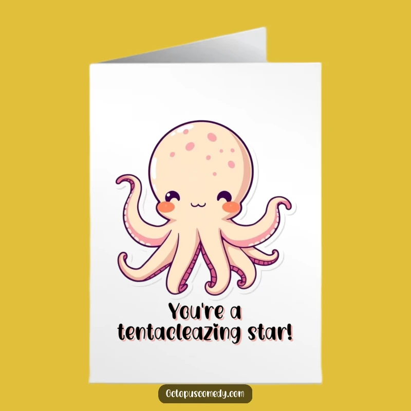 Free Printable Congrats Card: Kawaii Octopus Celebration, Funny Downloadable Gift