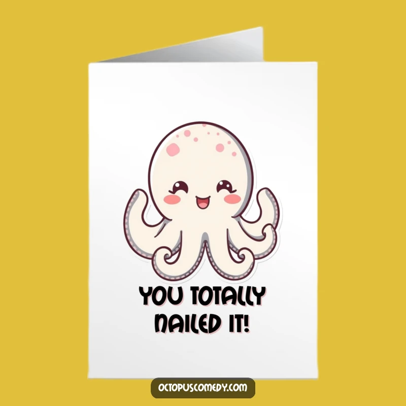 Free Printable Kawaii Octopus Congratulations Card: Celebrate with Sparkle!