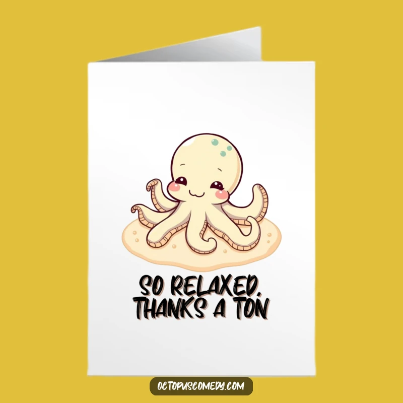 Free Printable Content Octopus Thank You Card: Peaceful Thanks Downloadable Gift