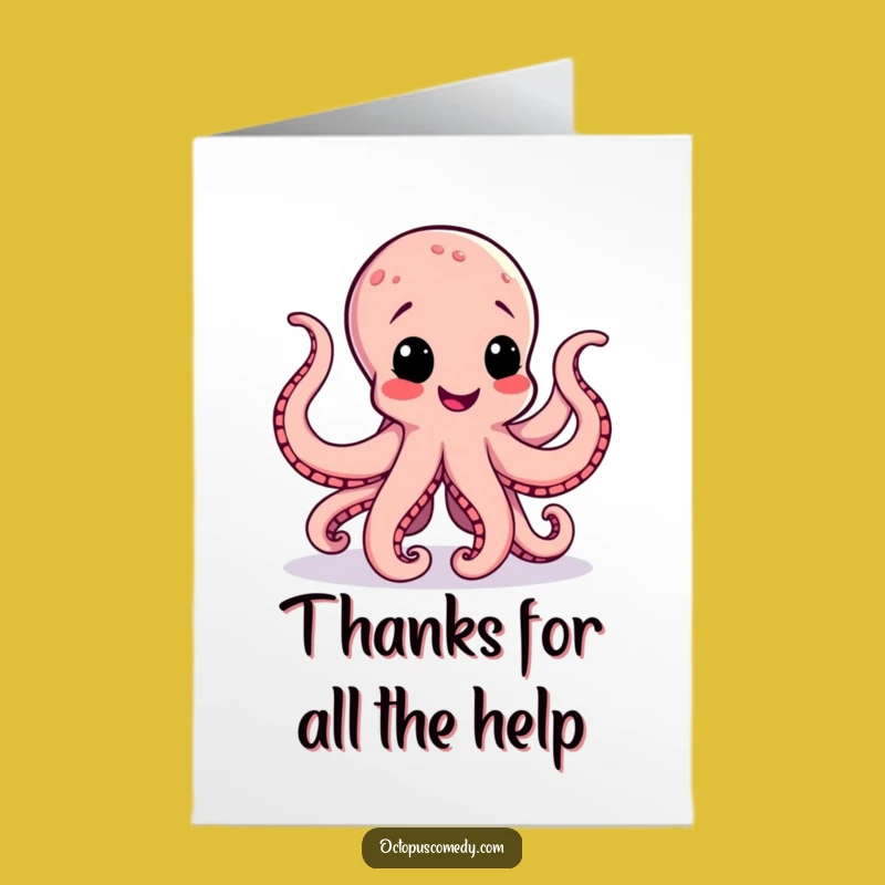 Free Printable Funny Octopus Thank You Card - Jigging Tentacles DIY