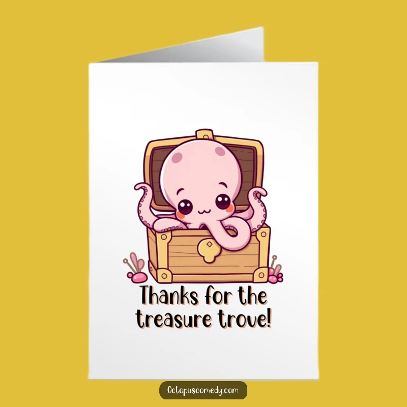 Free Printable Octopus Thank You Card: Funny Downloadable Art for Deep Gratitude