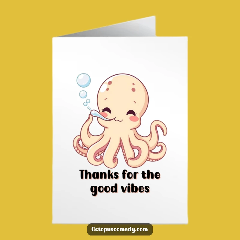 Free Printable Thank You Card: Bubble Octopus, Cheerful Downloadable Gift