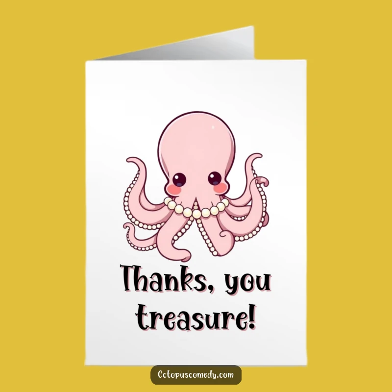 Free Printable Thank You Card: Elegant Octopus Expresses Chic Gratitude