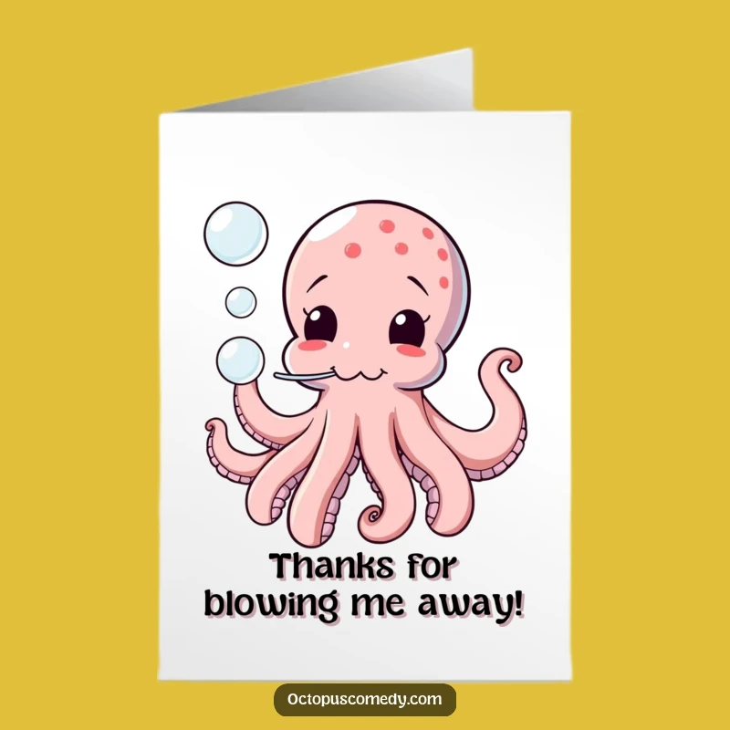 Free Printable Thank You Card: Funny Octopus Funny Downloadable Gift