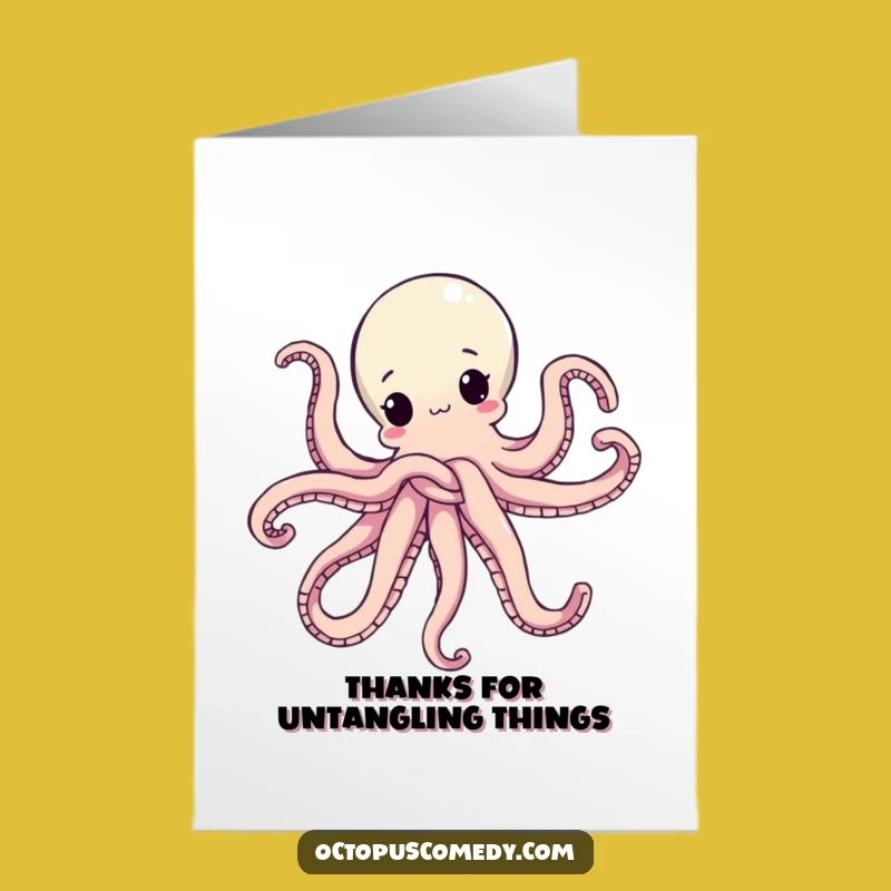Free Printable Thank You Card: Knotted Octopus, Playful Downloadable Gift