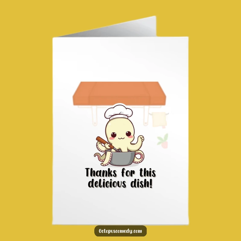 Free Printable Thank You Card: Octopus Chef - Grateful & Hilarious Downloadable Gift!
