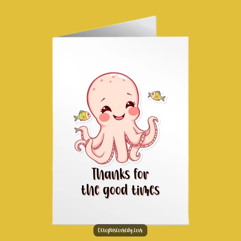 Free Printable Thank You Card: Playful Octopus Gratitude - Funny Downloadable Gift