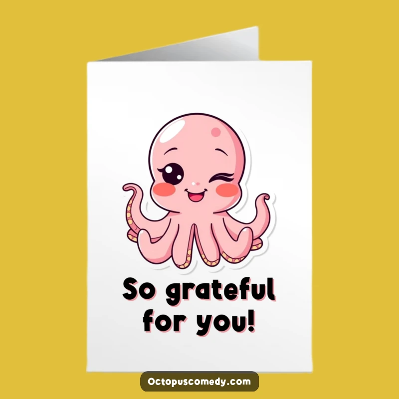 Free Printable Thank You Card: Winking Octopus Sending Thanks Your Way