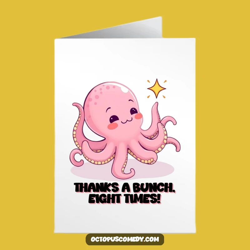 Free Printable Thank You: Funny Octopus Sparkle Chase Card - Print at Home!