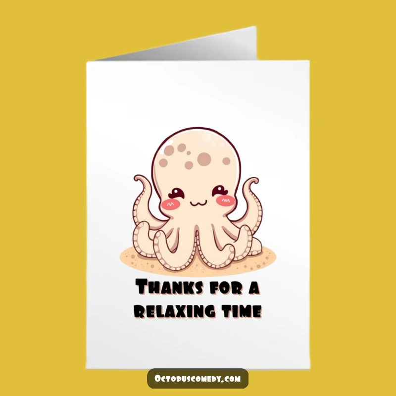 Free Printable Thank You Card: Satisfied Octopus Relaxed, Hilarious Sand Thanks Downloadable!
