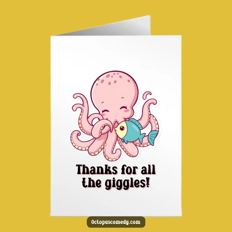 Free Printable Thank You Card: Tickling Octopus Shows Sweet Appreciation
