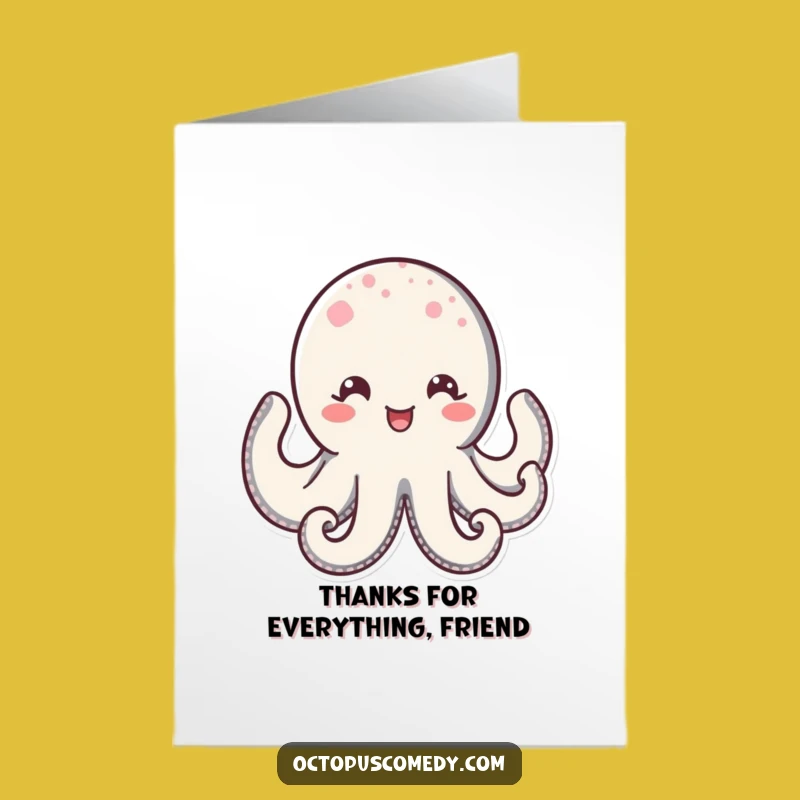 Free Printable Kawaii Octopus Thank You Card: Express Gratitude with Sparkle!