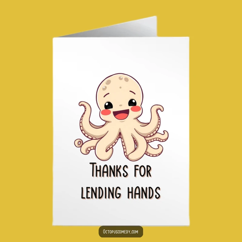Free Printable Thank You Card: Smiling Octopus - Grateful Downloadable Gift!