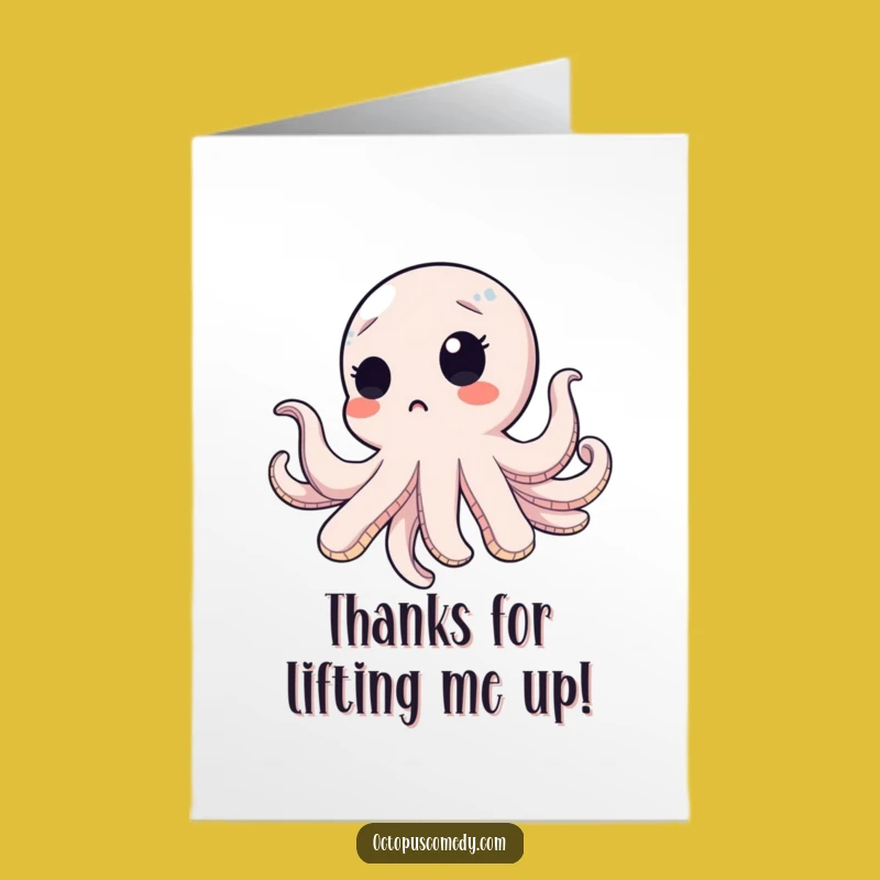 Free Printable Thank You Card: Surprised Octopus for Unexpected Gratitude