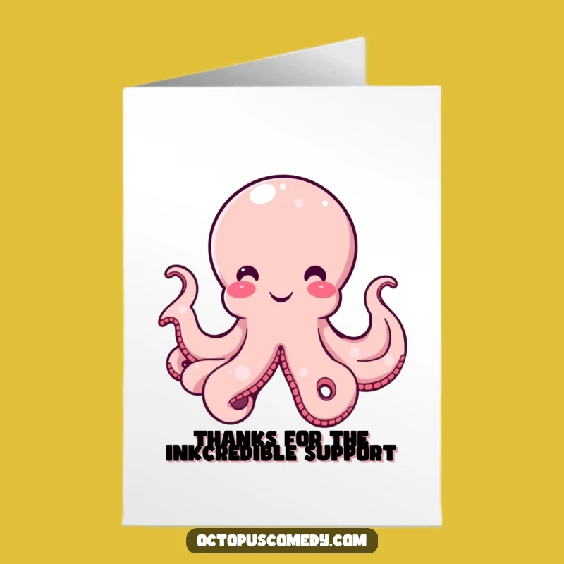 Free Printable Thank You Card: Amused Octopus, Heartfelt Downloadable Gift for Gratitude