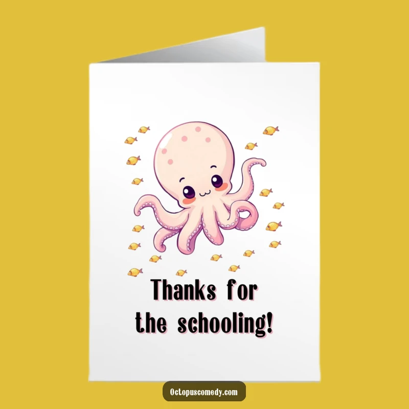 Funny Free Printable Thank You Card: Octopus's Gratitude, Humorous Downloadable Gift