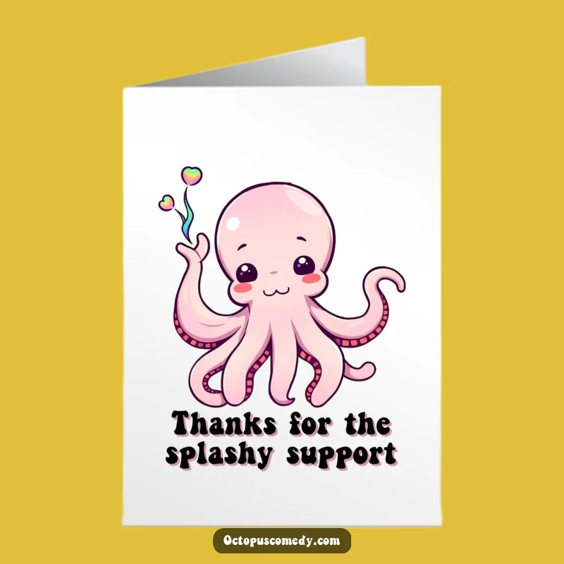 Free Printable Thank You Card: Inky Octopus, Artistic Downloadable Gift of Gratitude