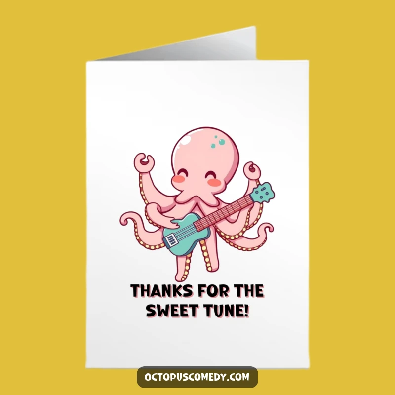 Free Printable Thank You Card: Musical Octopus, Sweet Downloadable Gift