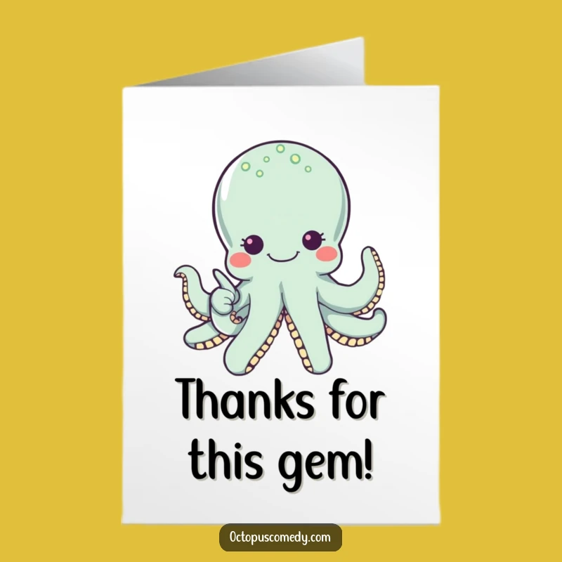 Free Printable Thank You Card: Octopus Points to Grateful Pearl!