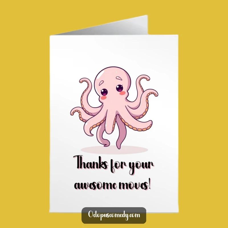 Free Printable Thank You Card: Dancing Octopus - Grateful & Fun Downloadable!