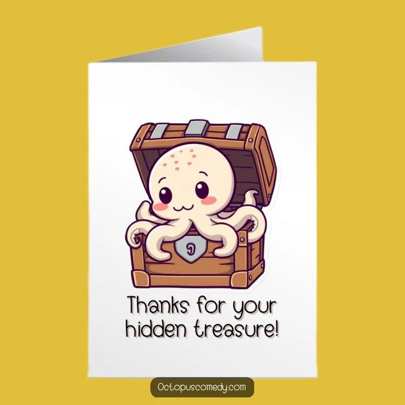 Free Printable Thank You Card: Treasure Octopus - Grateful Discovery Downloadable!