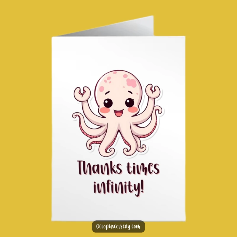 Free Printable Thank You Card: Grateful Octopus Waves Thanks - Downloadable Gift