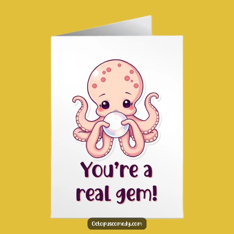 Free Printable Thank You Card: Octopus Offers a Pearl of Gratitude