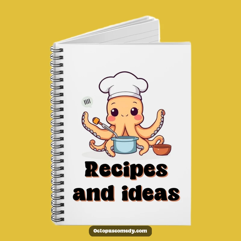 Funny Chef Octopus Notebook - Journal Your Culinary Ideas Gift